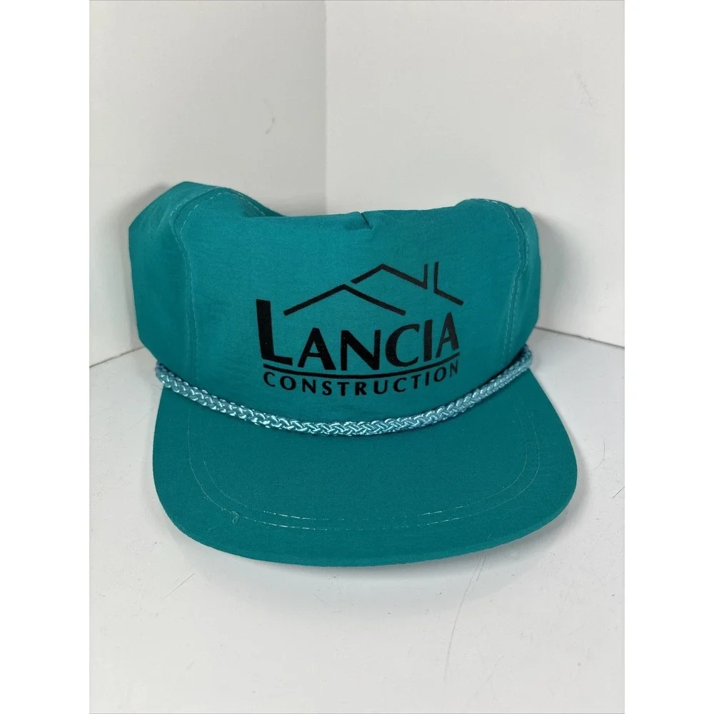 Lancia Construction Workwear Snapback Rope Hat Vintage‎ Advertising Neon Nylon